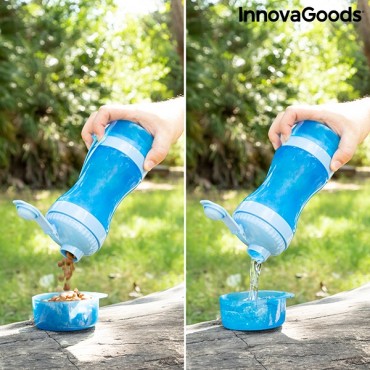 Μπουκάλι με δοχεία νερού και τροφής 2 σε 1 Pettap InnovaGoods