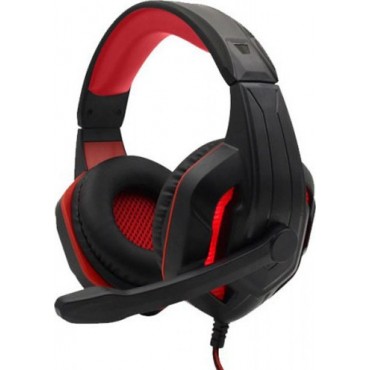 Gaming Ρυθμιζόμενα Ακουστικά Κεφαλής με Μικρόφωνο Jack 3,5mm On Ear για Υπολογιστή - Ενσύρματα PC& PS4 Headset κόκκινο Μαύρο