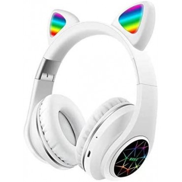 Ασύρματα Ακουστικά Bluetooth 5.0 παιδικά-εφηβικά Wireless cat ear m3 (white)