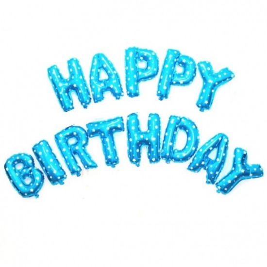 Σετ μπαλόνια γράμματα happy birthday 40cm blue