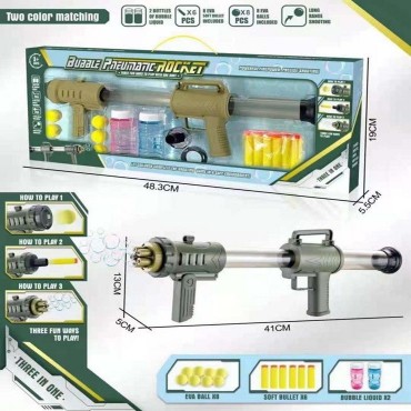 Παιδικό όπλο παιχνίδι 3 σε1 με eva ball-eva bullets- φούσκες 8181