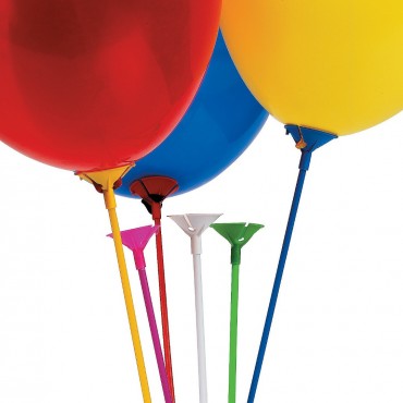 Καλαμάκι/στικάκι για μπαλόνια χρωματιστά 10τεμ