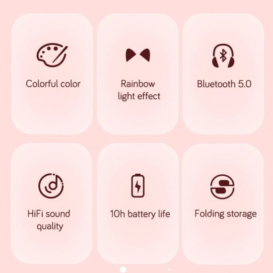 Ασύρματα Ακουστικά Bluetooth 5.0 παιδικά-εφηβικά Wireless cat ear 028 (black)
