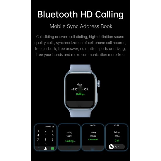 Smartwatch n76 bluetooth κλήσεις Ελληνικό menu + ΔΩΡΟ Ανταλλακτικό Μεταλλικό Λουράκι (μαύρο)