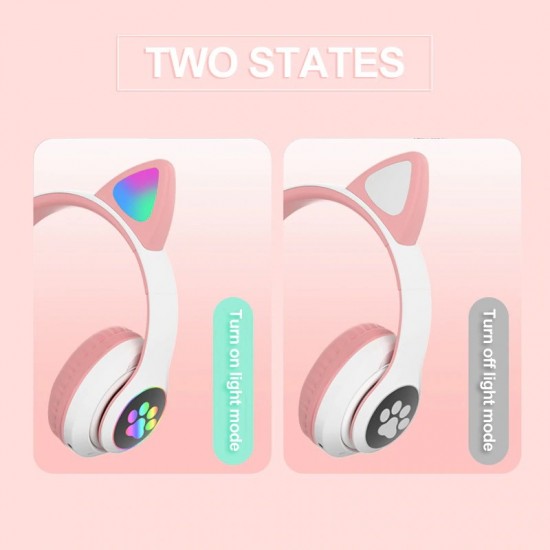 Ασύρματα Ακουστικά Bluetooth 5.0 παιδικά-εφηβικά Wireless cat ear stn-28 (purple)