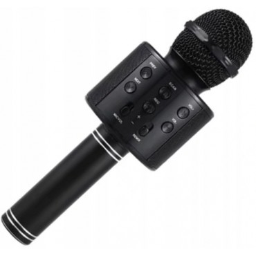 Ασύρματο bluetooth μικρόφωνο με ενσωματωμένο ηχείο και karaoke black WSTER WS-858