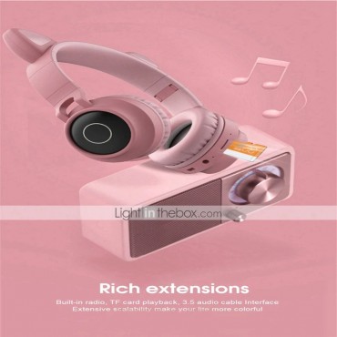 Ακουστικά παιδικά Bluetooth 5 Wireless cat ear zw-028 (pink)