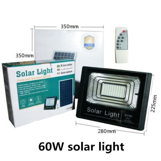 Ηλιακός Solar Προβολέας Αδιάβροχος 60W με Φωτοβολταϊκό Πάνελ, Τηλεκοντρόλ και Χρονοδιακόπτη JD-8860