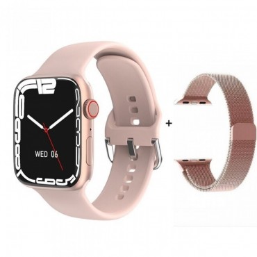 Smartwatch w97pro bluetooth κλήσεις + ΔΩΡΟ Ανταλλακτικό Μεταλλικό Λουράκι ροζ