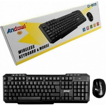 Ασύρματο Πληκτρολόγιο & Ποντίκι - Wireless Keyboard Mouse Andowl q-805