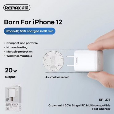 Pd safe fast charge for iphone 12 remax rp-u75