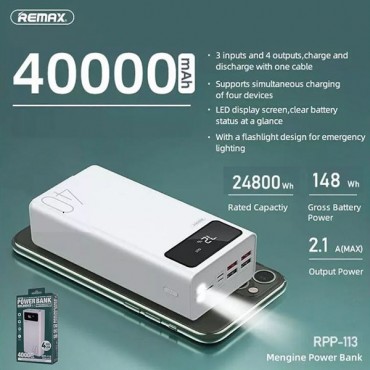 Remax RPP-113 Power Bank 40000mAh (Λευκό)