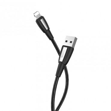 Καλώδιο Σύνδεσης Κορδόνι Hoco X39 Titan USB σε Lighting Fast Charging 2.4A - 1m (Μαύρο)