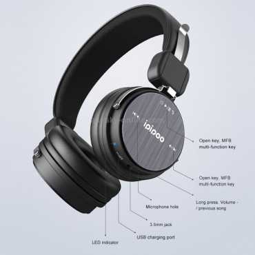 Ακουστικά Bluetooth Wireless Ipipoo ep2 (Μαύρο)