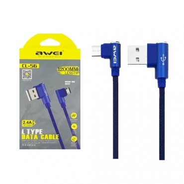 Καλώδιο Δεδομένων USB Awei CL-56 1.2m (Μπλε)
