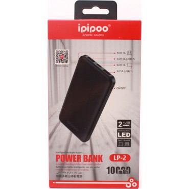 iPipoo Power Bank LP-02 10000mAh USB (Μαύρο)