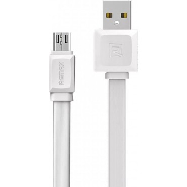 Remax Flat USB to Micro USB Cable 1m FAST 2.4A - RC-129m (Λευκό)