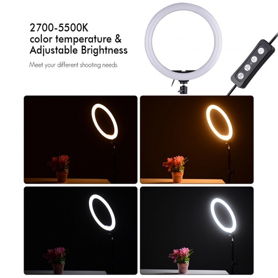 Επαγγελματικό Φωτογραφικό Φωτιστικό Δαχτυλίδι Ring Lamp Light LED USB 33cm με τρίποδο